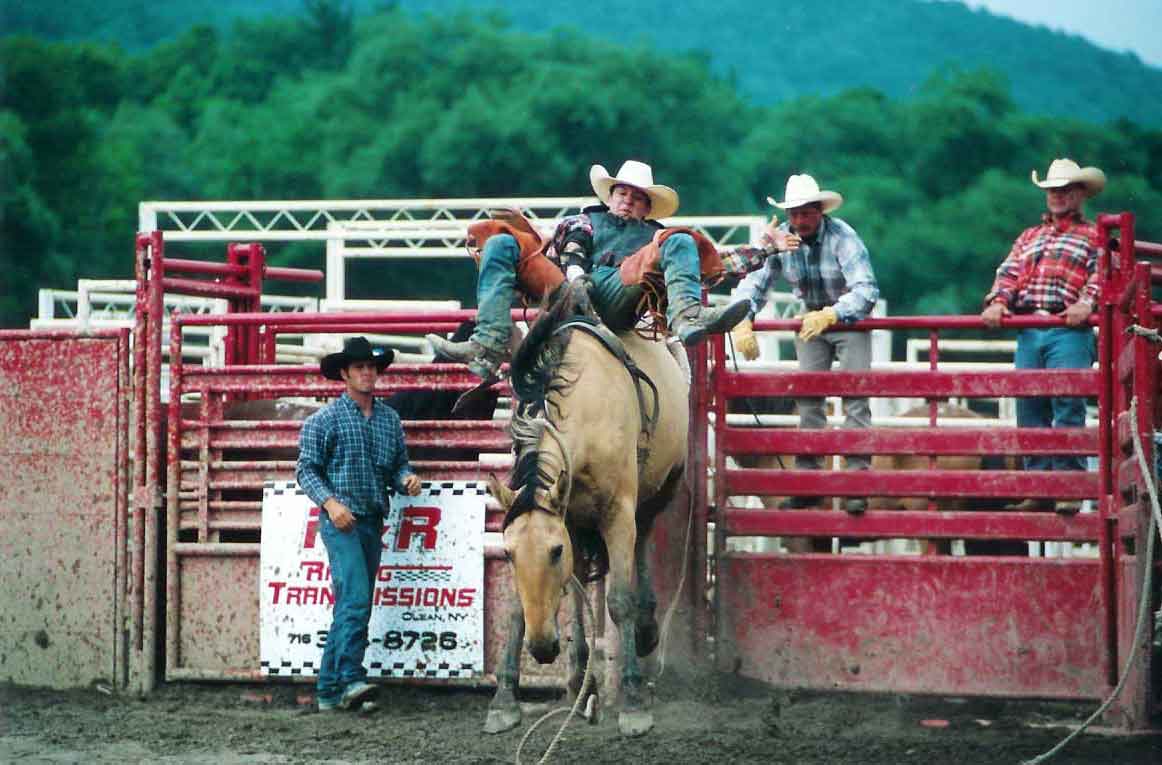 Bareback bronc riding at the Ellicottville Rodeo!