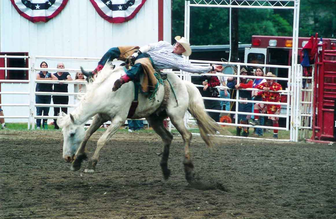 Bareback bronc riding at the Ellicottville Rodeo!