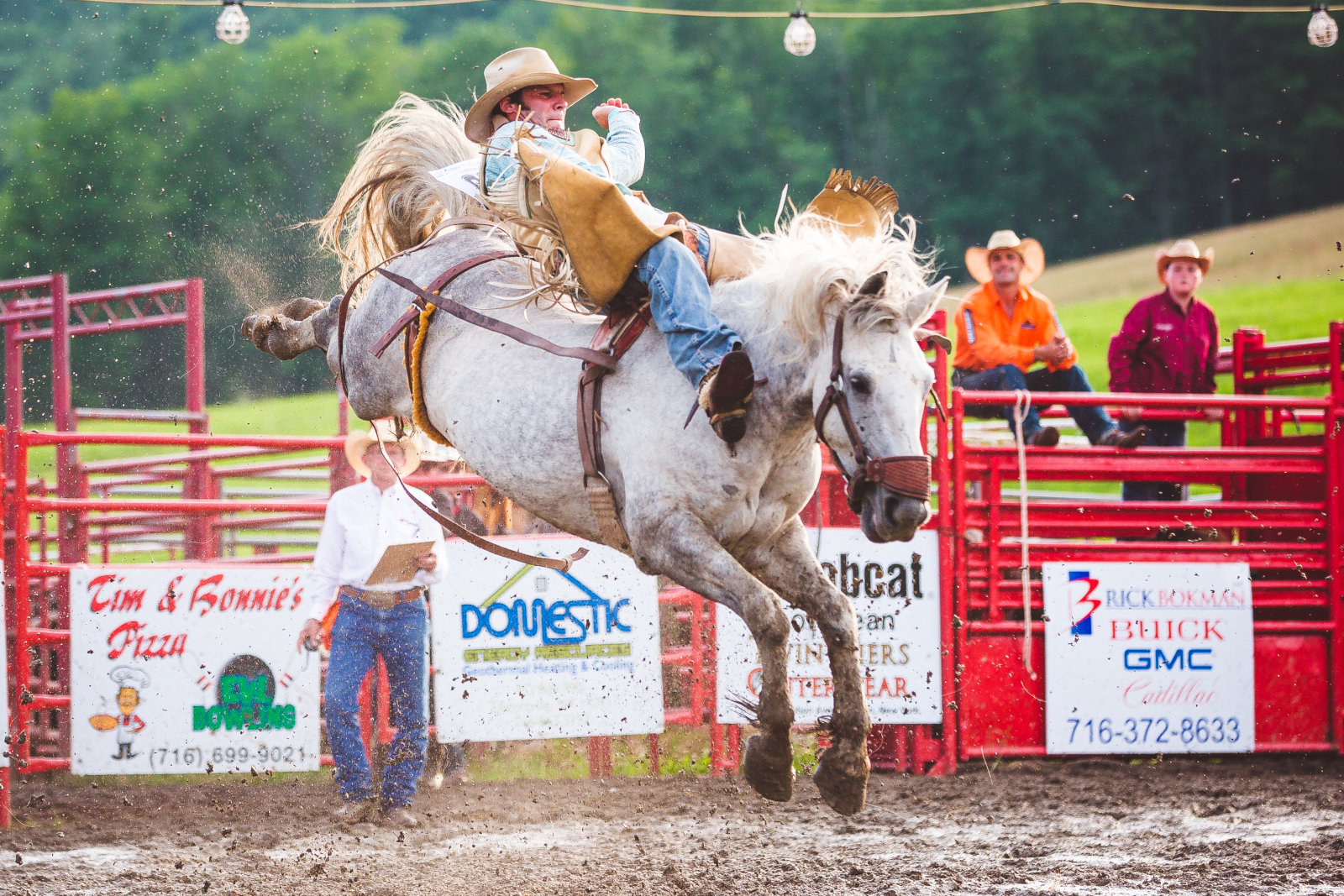 Bareback bronc riding at the Ellicottville Rodeo in July 2018!