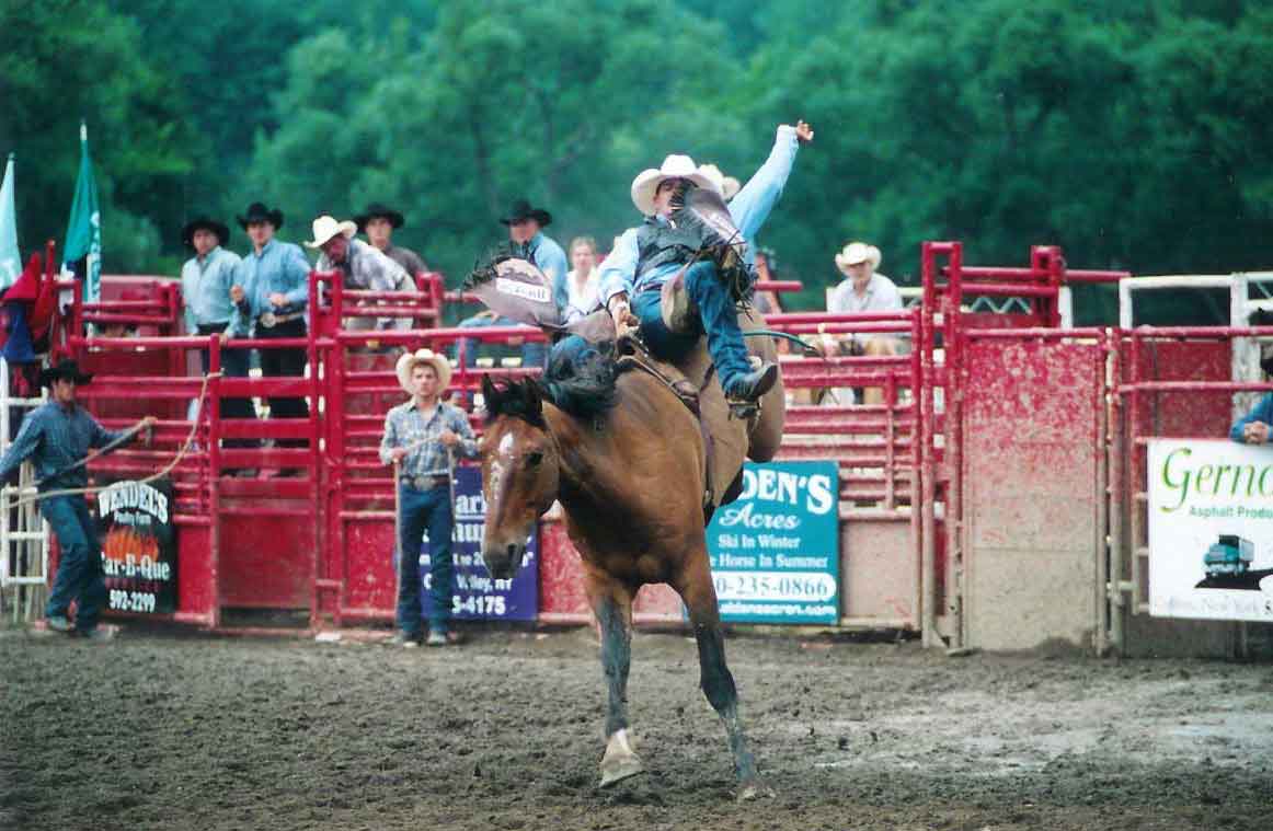 Bareback bronc riding at the Ellicottville Rodeo!