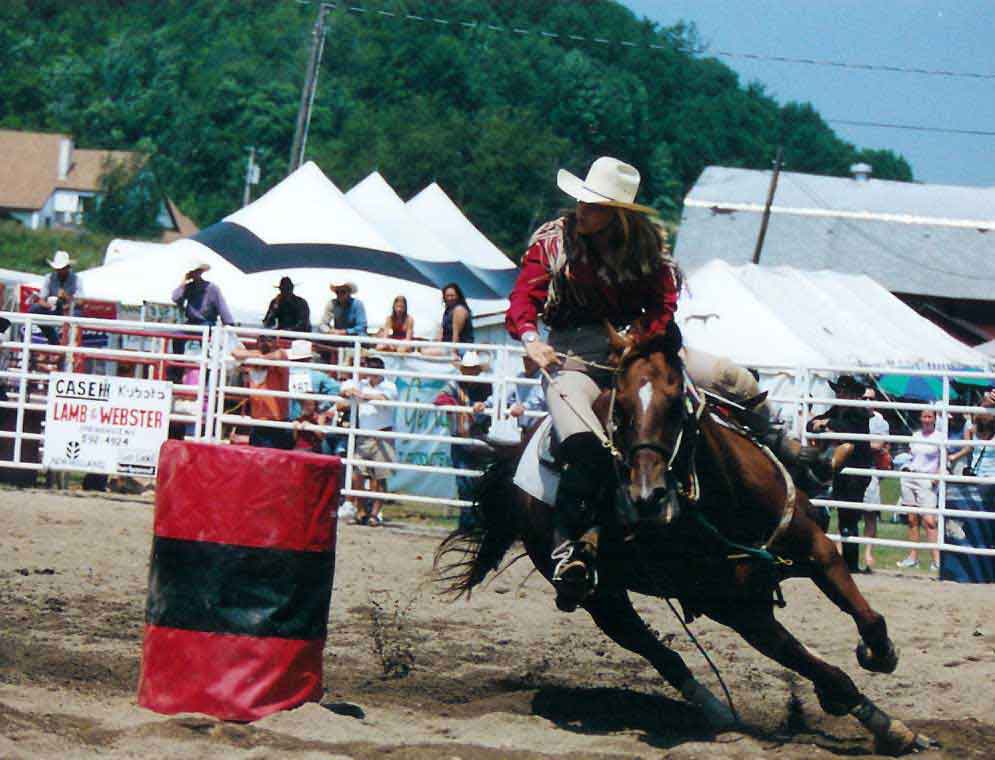 Cowgirls barrel racing at the Ellicottville Rodeo!