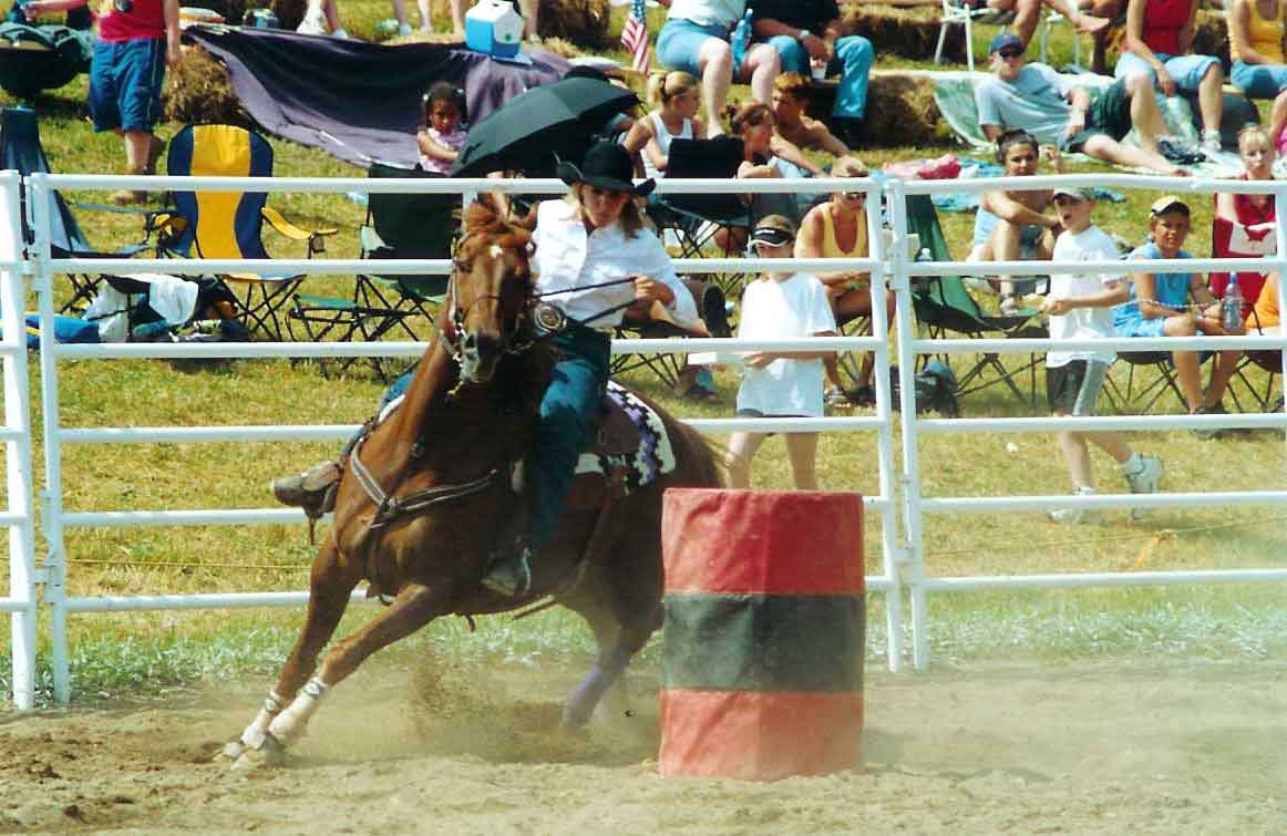 Cowgirls barrel racing at the Ellicottville Rodeo!