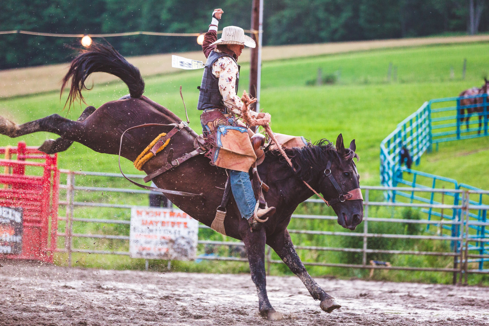 Saddle bronc riding at the Ellicottville Rodeo!